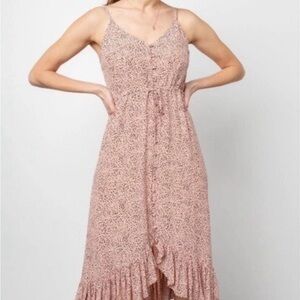 Rails Frida rose Sleeveless Pink Floral V-Neck Midi Dress